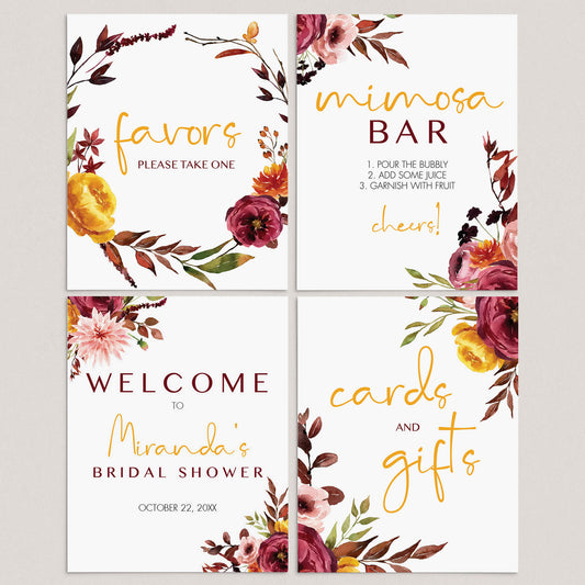 Boho Chic Bridal Shower Signs Package Printable by LittleSizzle