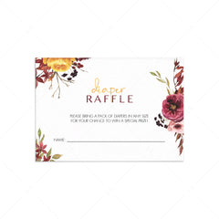 Boho baby shower diaper raffle cards printable by LittleSizzle