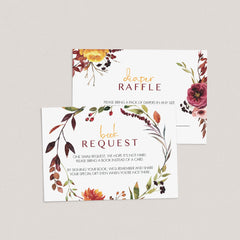 Invitation insert cards for autumn baby shower by LittleSizzle