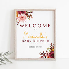 Boho Baby Shower Welcome Poster Customizable Template