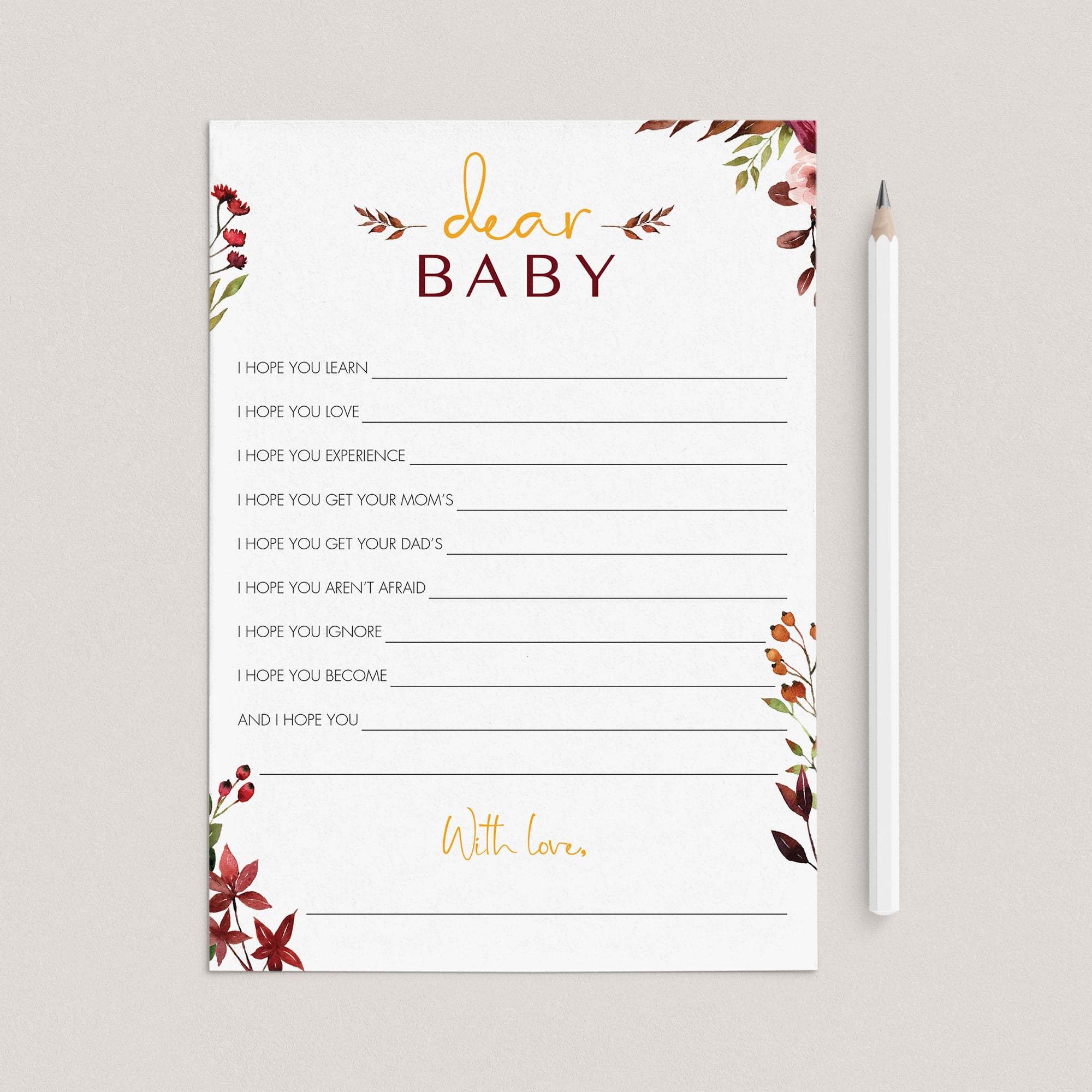 Wishes for baby shower cards fall theme by LittleSizzle