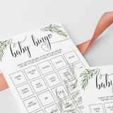 Complete Baby Bingo Game Set with Green Foliage