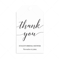 Elegant Bridal Shower Thank You Tag Template
