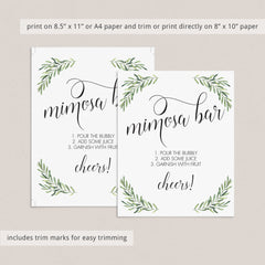Bridal Shower Sign Bundle Printable Greenery Theme