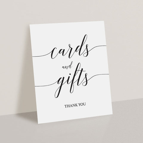 Printable Cards & Gifts sign with Calligraphy Font | Instant download ...