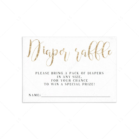 Gold Baby Shower Diaper Raffle Ticket by LittleSizzle
