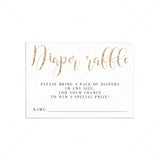 Gold Baby Shower Diaper Raffle Ticket by LittleSizzle