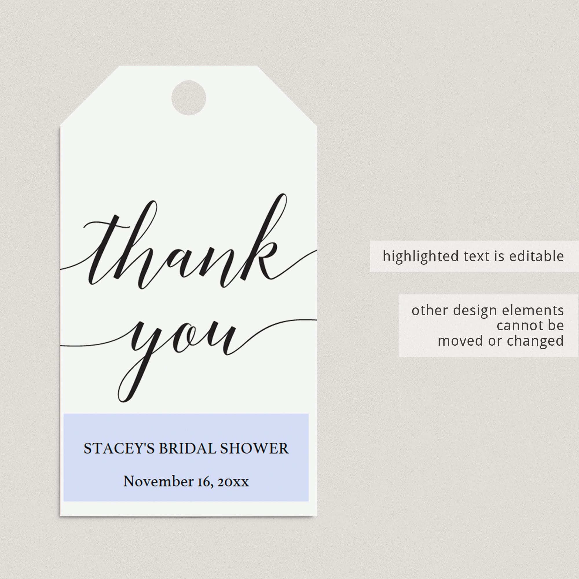 Elegant Wedding Thank You Tag & Sticker Template Online