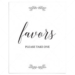 Minimal Rustic Favors Sign Printable | Instant download – LittleSizzle