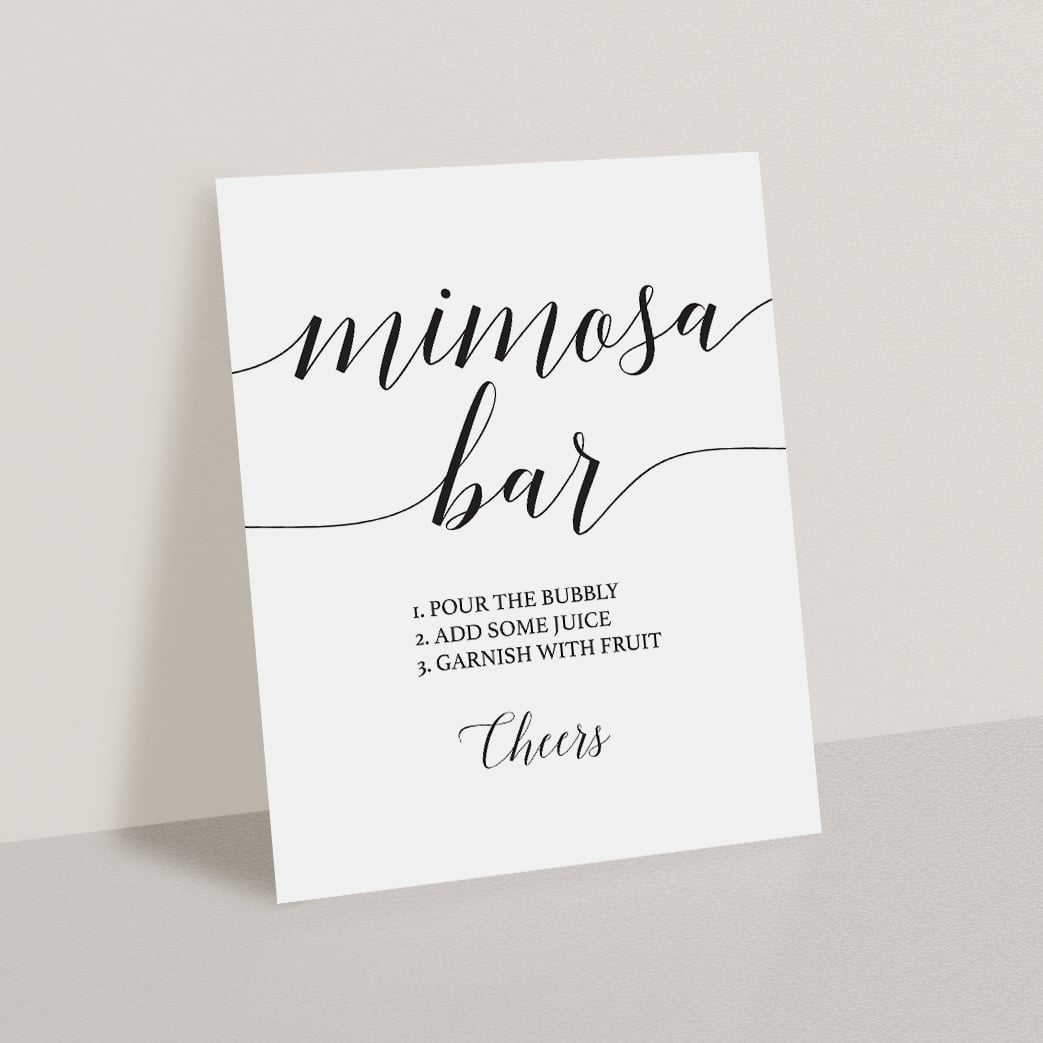 Calligraphy mimosa bar sign printable by LittleSizzle