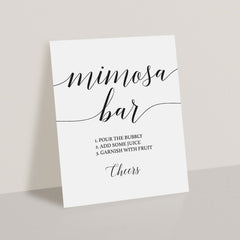 Calligraphy mimosa bar sign printable by LittleSizzle