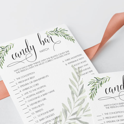 Candy Bar Game Printable for Neutral Baby Shower | Instant Download ...