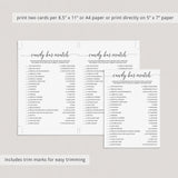 Black and White Baby Shower Games Package Printable