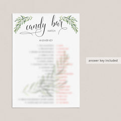 Candy Bar Game Printable for Neutral Baby Shower