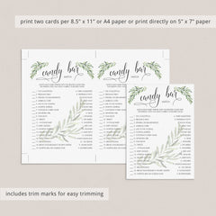 Candy Bar Game Printable for Neutral Baby Shower
