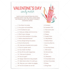 Valentine's Day Candy Bar Game with Answers by LittleSizzle