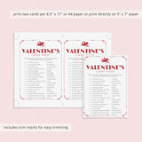 Valentines Party Games Printable Red Cupid
