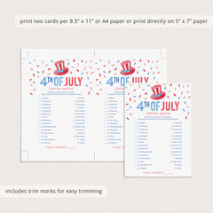 4th of July Party Games Bundle Printable