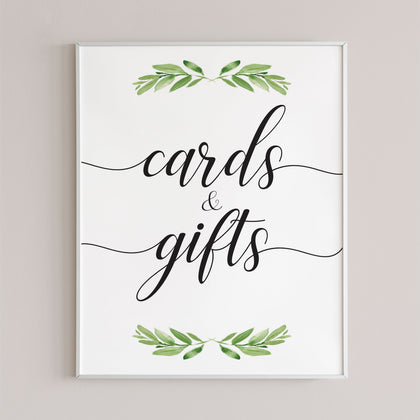 Free Cards Sign Printable Cards & Gifts signs | Instant download gift table signs ...