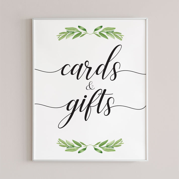 Printable Cards &amp; Gifts signs | Instant download gift table signs ...