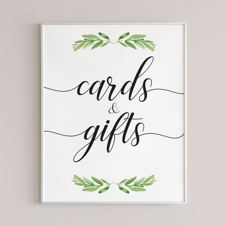 Printable Cards &amp; Gifts signs | Instant download gift table signs ...