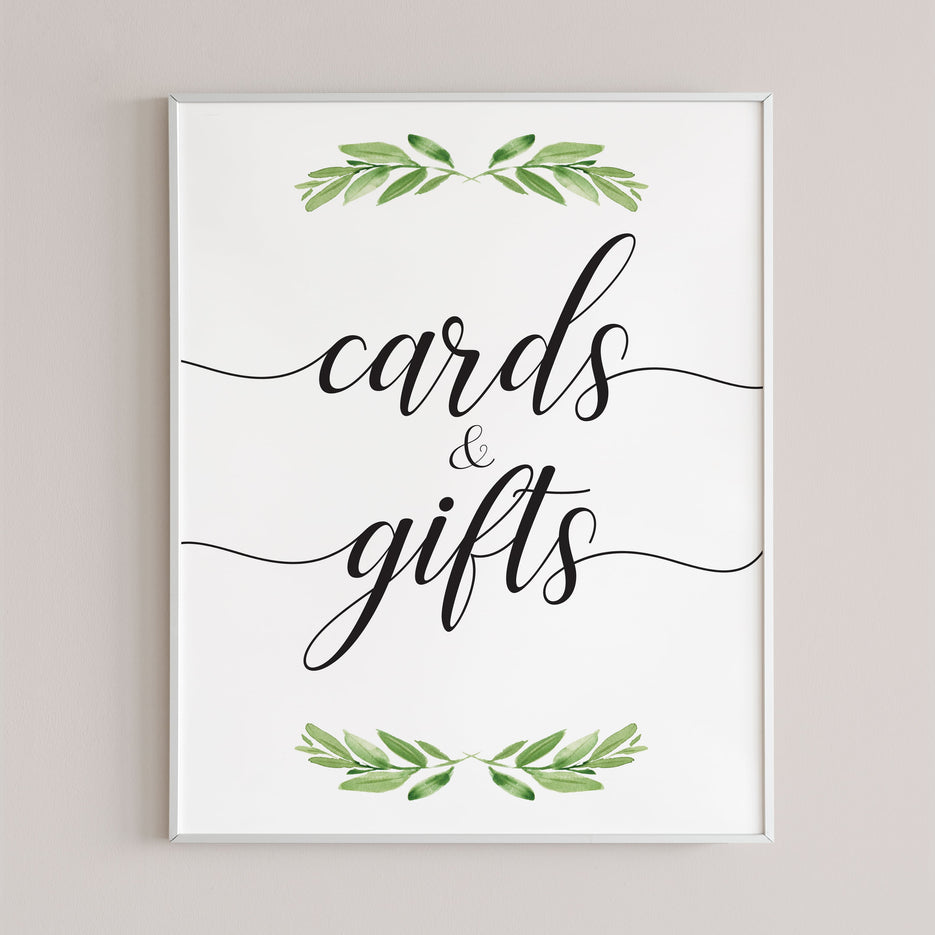 Printable Cards &amp; Gifts signs | Instant download gift table signs ...