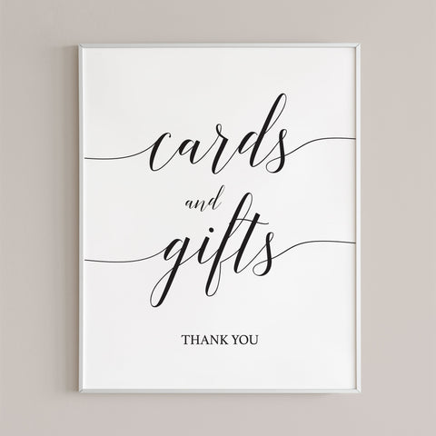 Printable Cards & Gifts sign with Calligraphy Font | Instant download ...