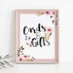 Watercolor floral cards and gifts sign download by LittleSizzle