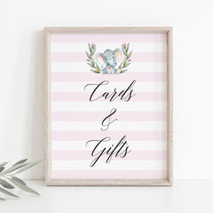 Cards and gifts sign printable pink and white stripe by LittleSizzle