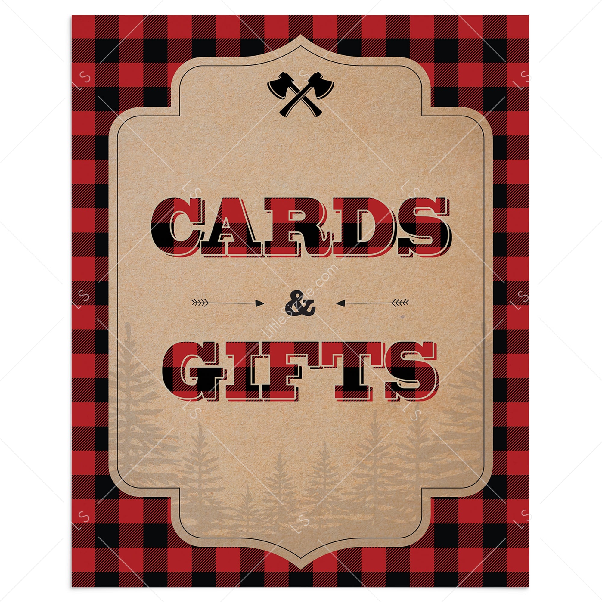 Lumberjack party cards & gifts sign printable by LittleSizzle