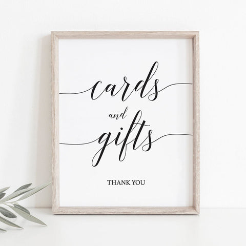 Printable Cards & Gifts sign with Calligraphy Font | Instant download ...