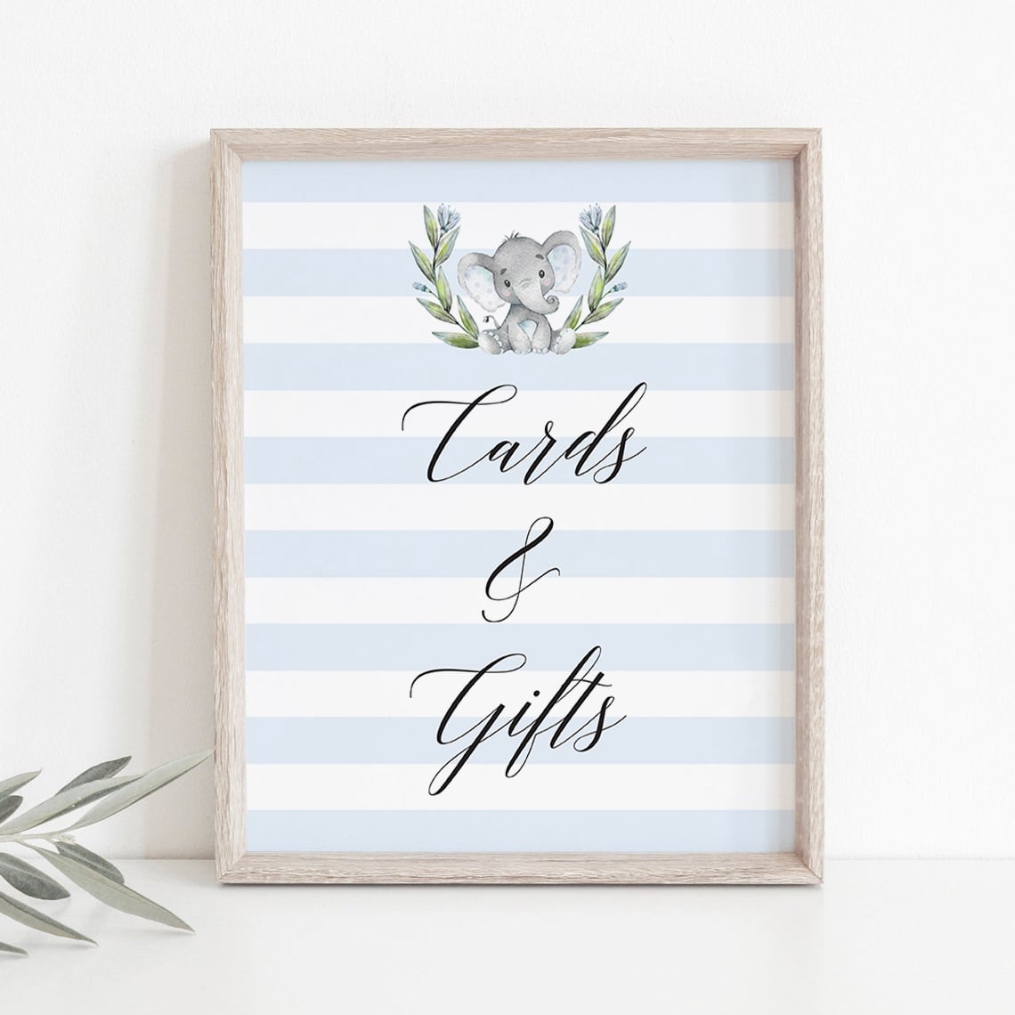 Card and gifts sign download PDF blue and white by LittleSizzle
