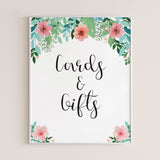 Pink and green floral party cards and gifts sign by LittleSizzle