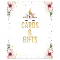 Pink floral table signs for cards and gifts printable by LittleSizzle