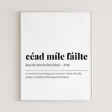Cead Mile Failte Definition Print Digital Download by LittleSizzle