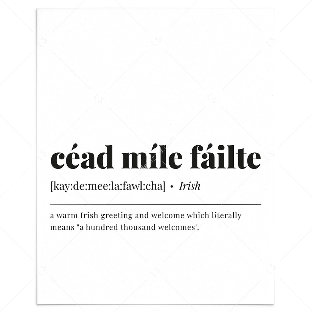 Cead Mile Failte Print | Irish Printables | Irish Welcome Poster ...