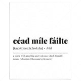 Cead Mile Failte Definition Print Digital Download by LittleSizzle