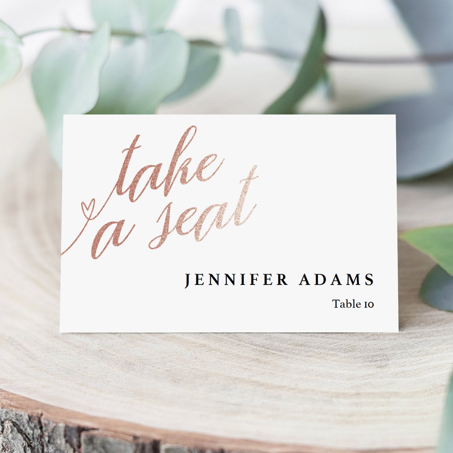 Blush place cards editable PDF template by LittleSizzle
