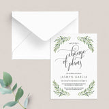 Change of Plans Announcement Template Greenery