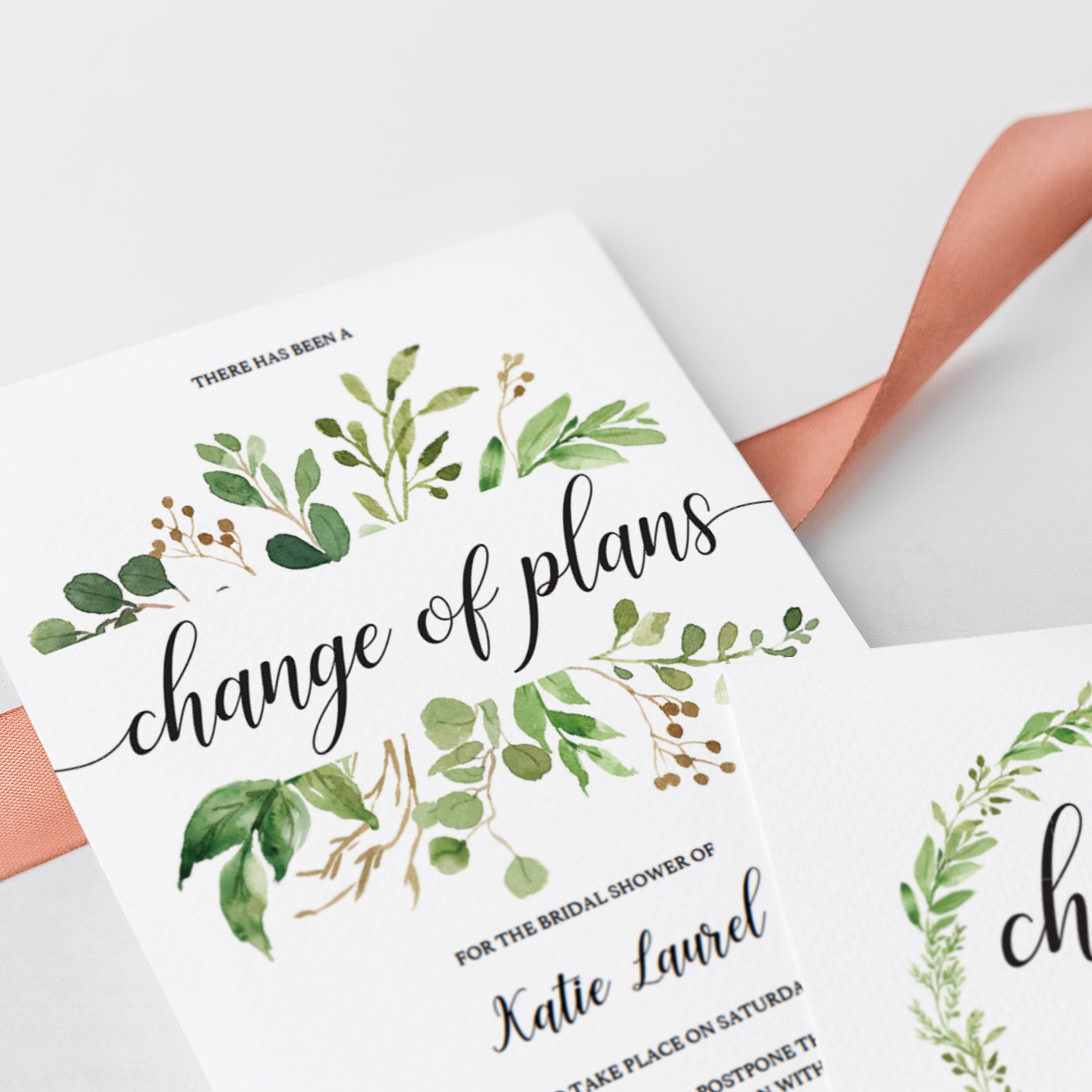 Green leaves change of plans event template by LittleSizzle
