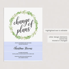 Editable greenery baby shower postponed cards by LittleSizzle