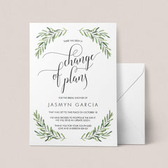 Change of Plans Announcement Template Greenery by LittleSizzle
