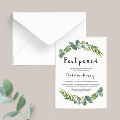Postponed wedding announcment cards template by LittleSizzle