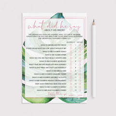pink and green bridal shower games for tropical party