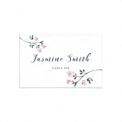 Printable Place Cards with Pink and Green Flowers by LittleSizzle