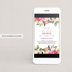 Boho Chic Bridal Shower Invitation PDF Template