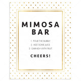 Gold glitter printable mimosa sign by LittleSizzle