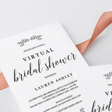Editable Virtual Bridal Shower Invite Rustic Chic