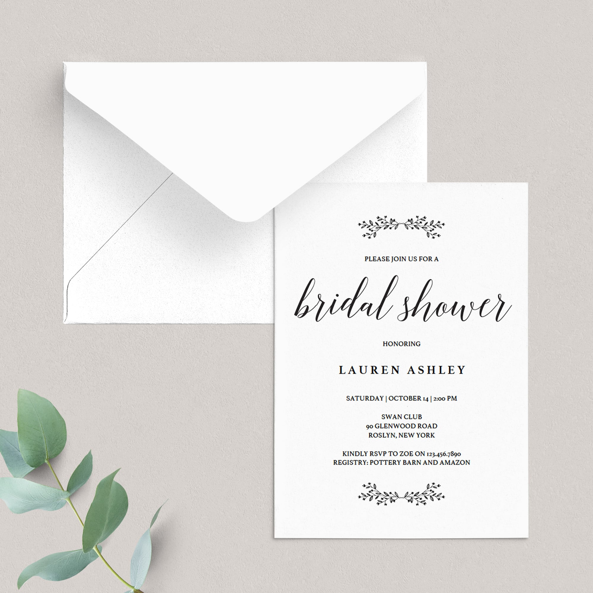 Rustic chic bridal shower invitation by LittleSizzle