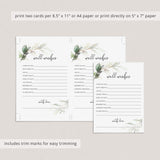 Well Wishes Cards Greenery and Gold Printable